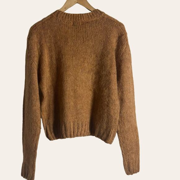 Molly Bracken Coco Camel Brown Wool Blend Crewneck Pullover Sweater Size Small - Picture 9 of 11